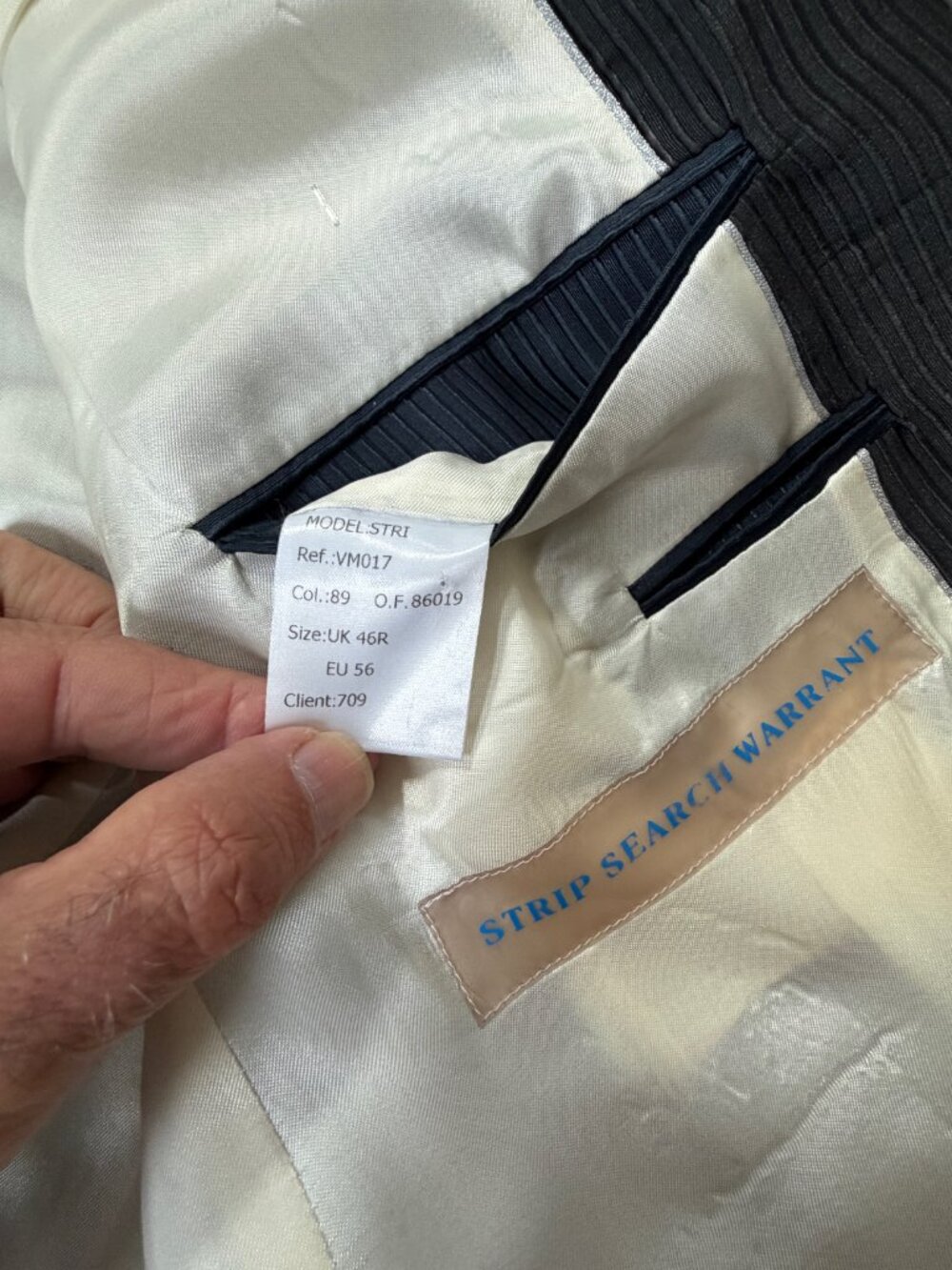 MARK & LONA FER Collection Strip Search Warrant Jacket - UK 46R-Navy/Black NWOT - Picture 9 of 14